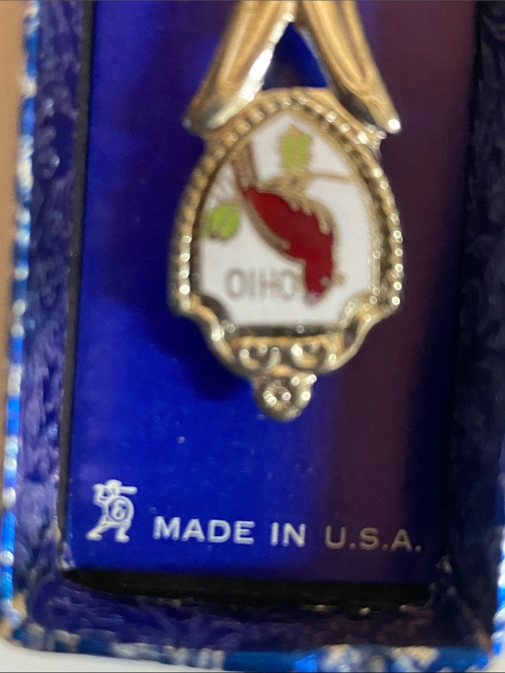 Ohio Collectible Shell Spoon - Gold Tone Silver Plate